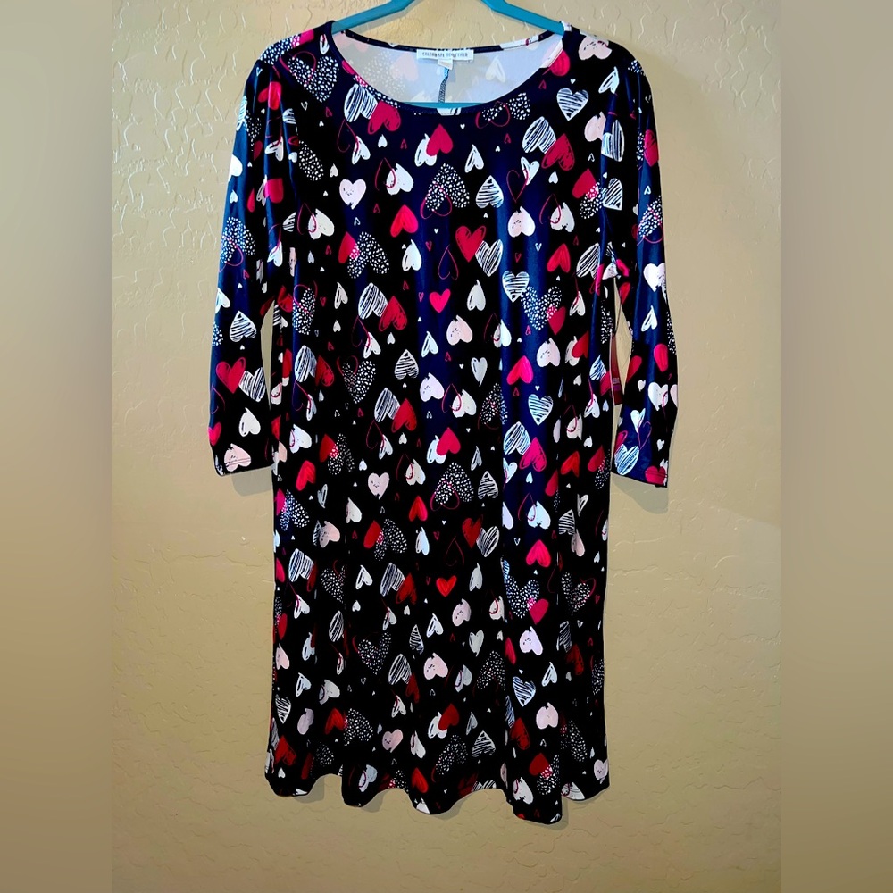 Soft Black Dress with Hearts